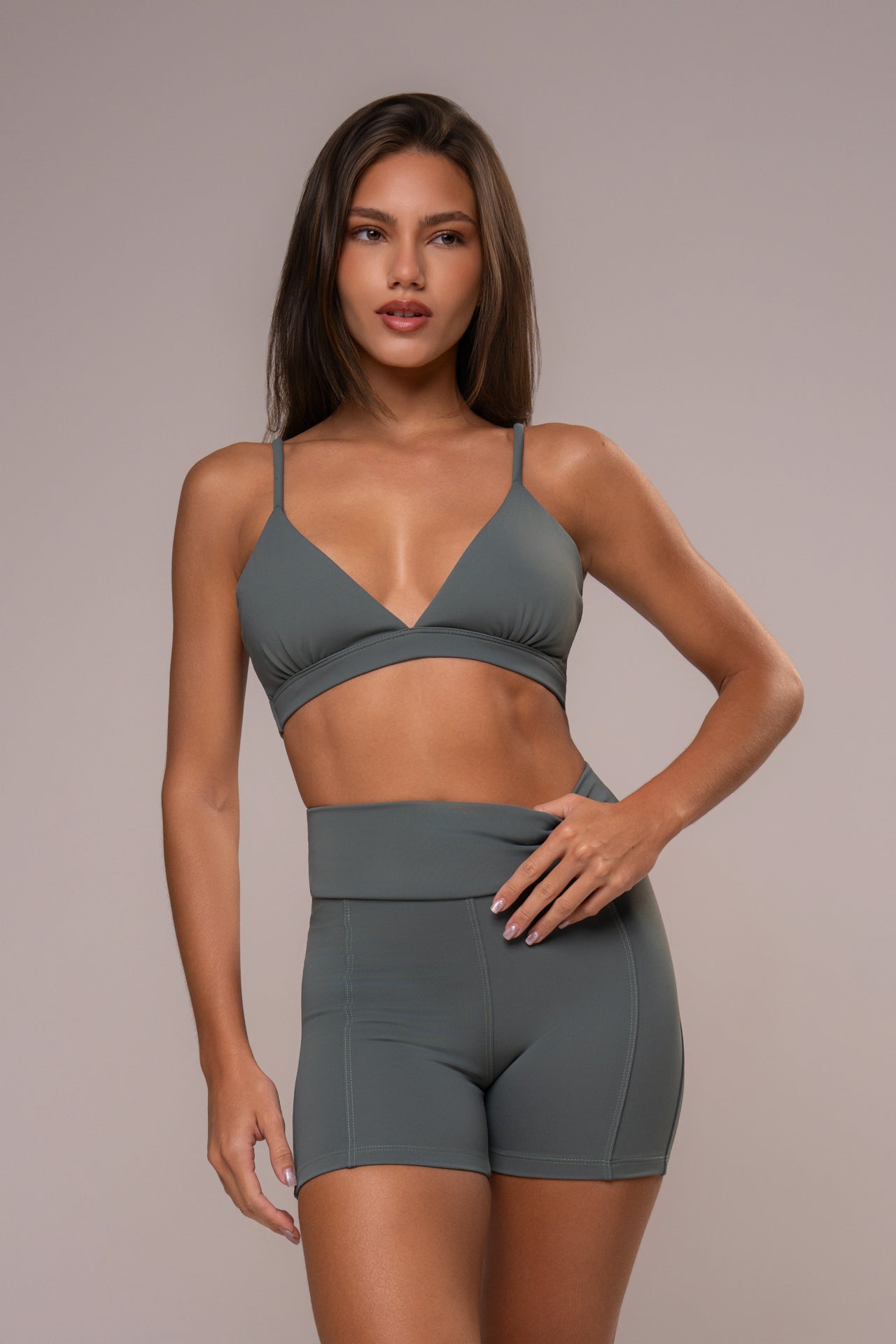 Damen Shorts & Top Set Fiora - Grau Gruen