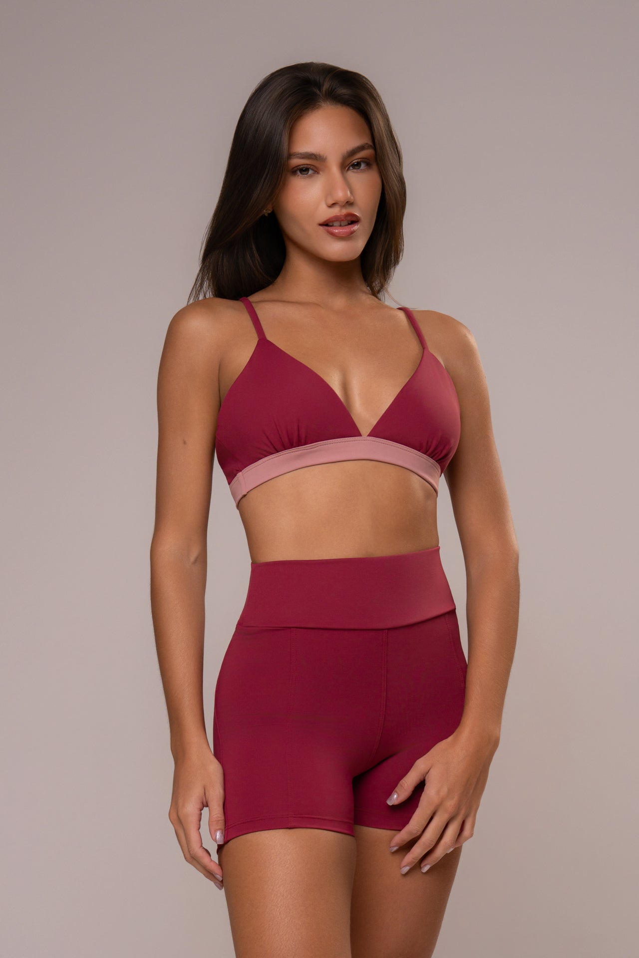 Damen Shorts & Top Set Celina - Bordeaux