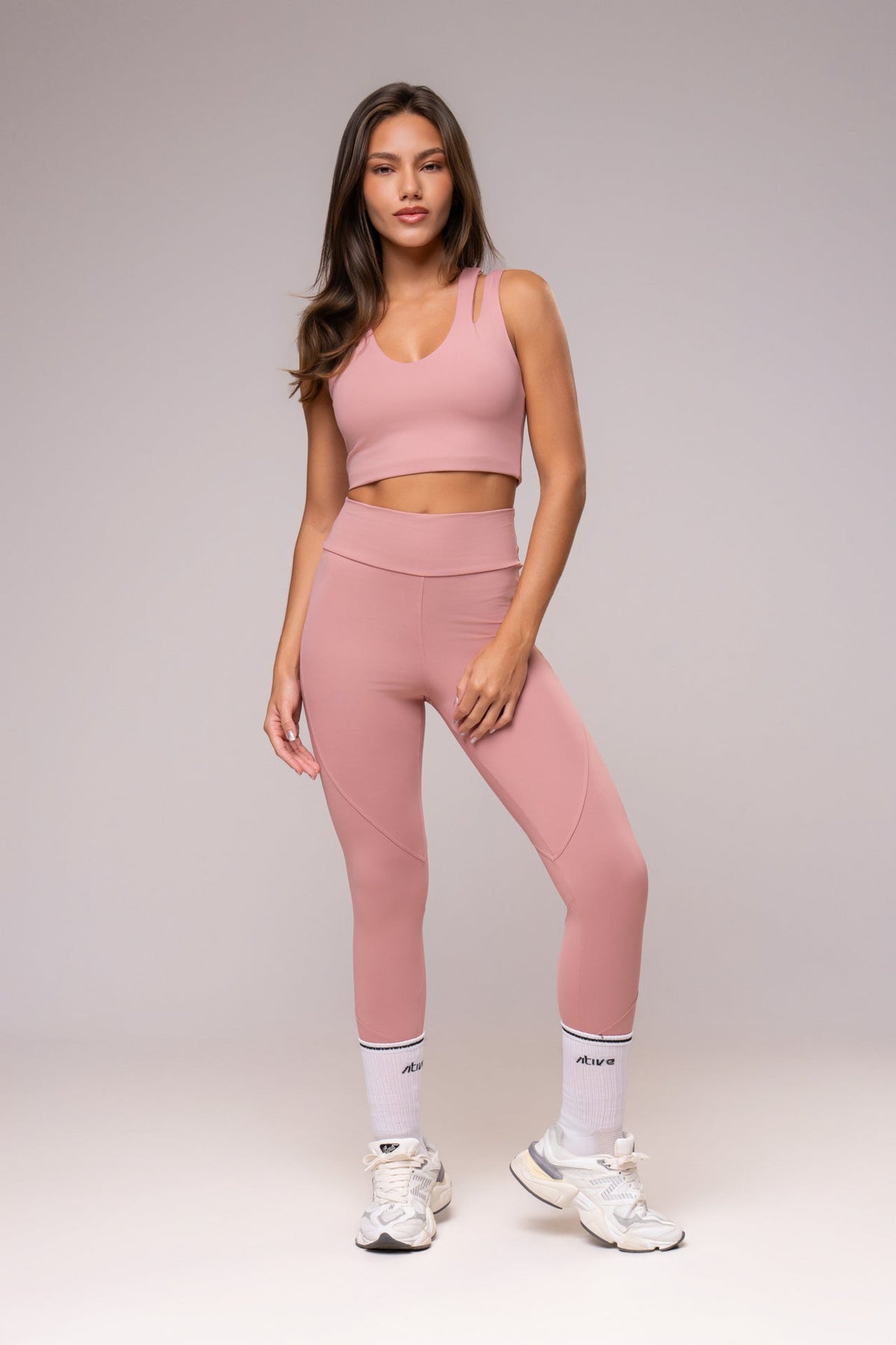 Damen Leggings & Top Set Leona - Rose