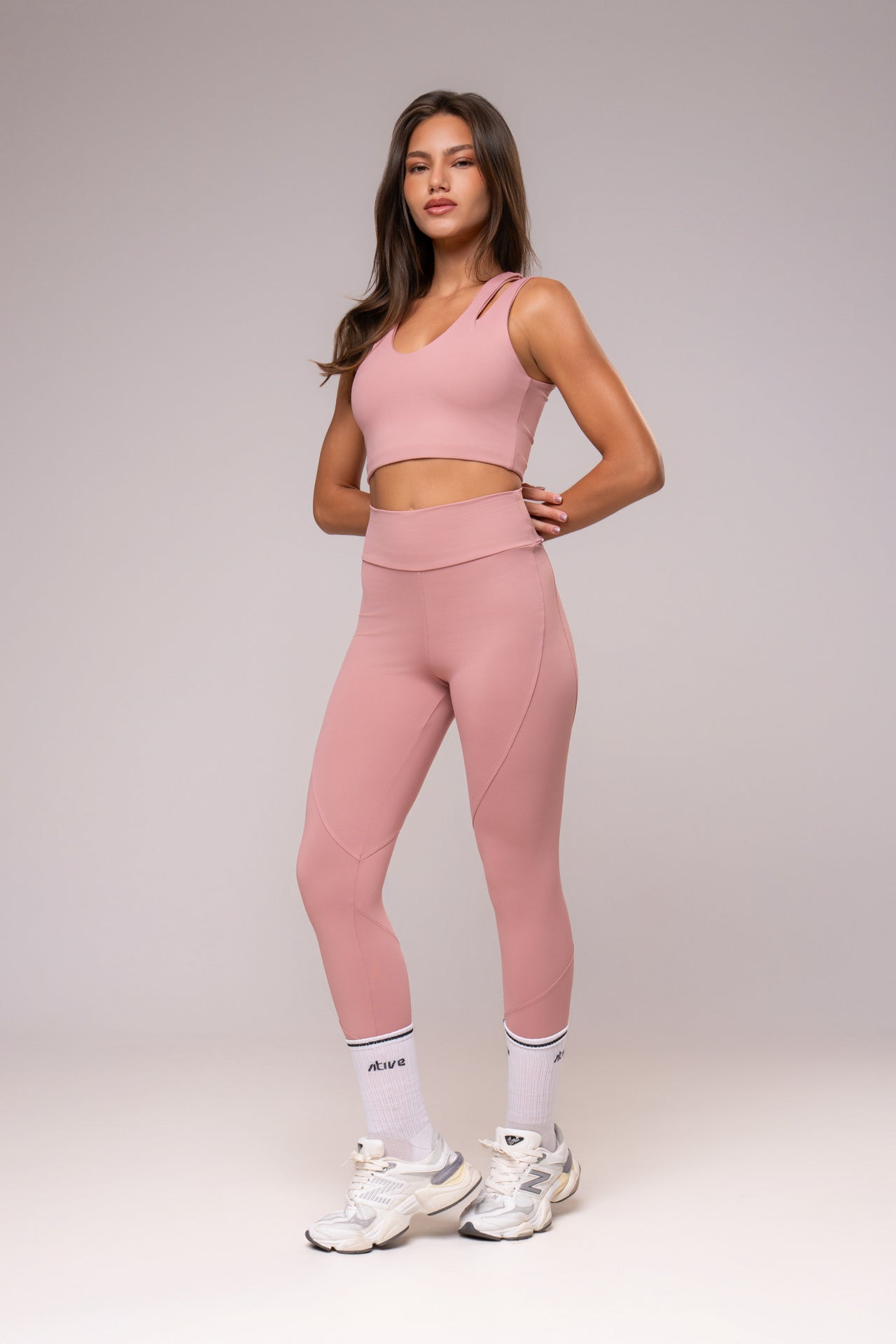 Damen Leggings & Top Set Leona - Rose
