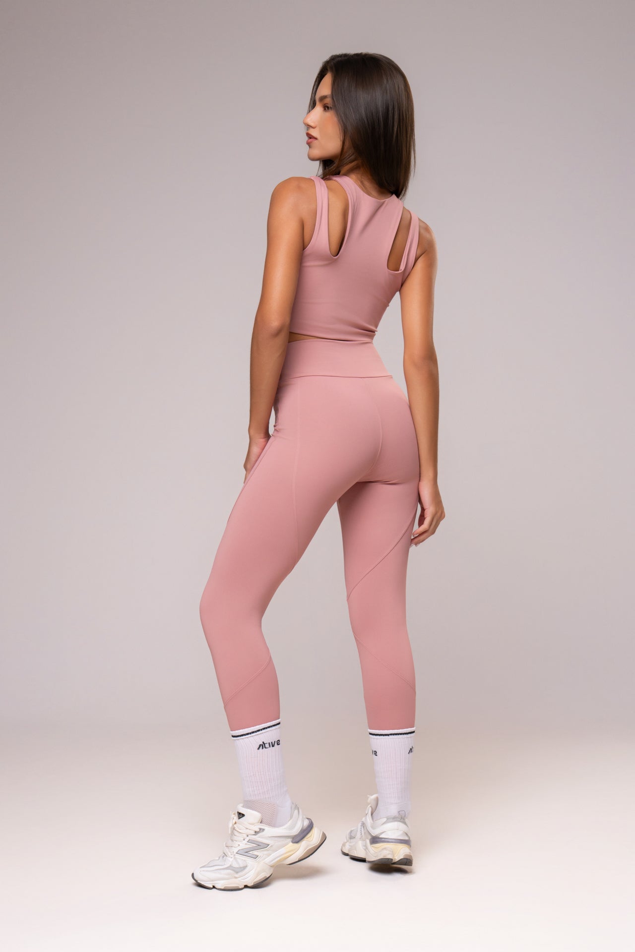Damen Leggings & Top Set Leona - Rose