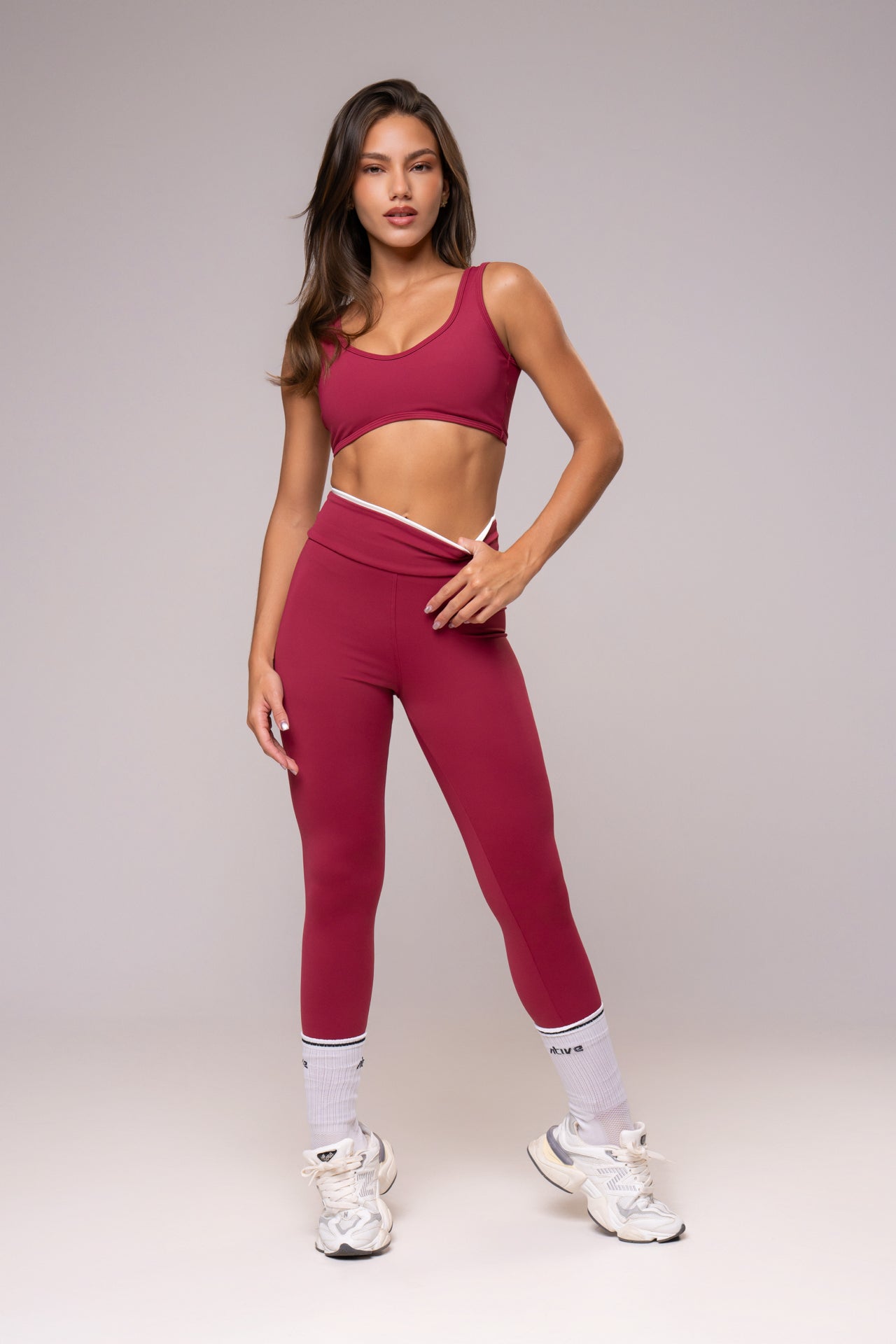 Damen Leggings & Top Set Solenne - Bordeaux