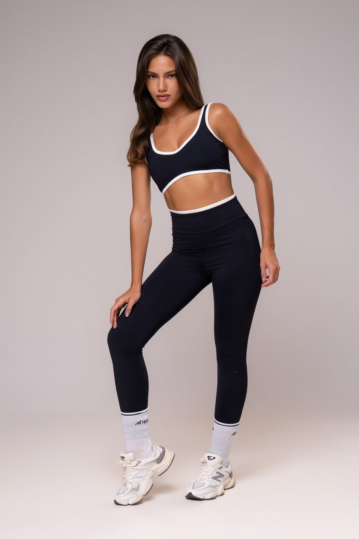 Damen Leggings & Top Set Noemi - Schwarz