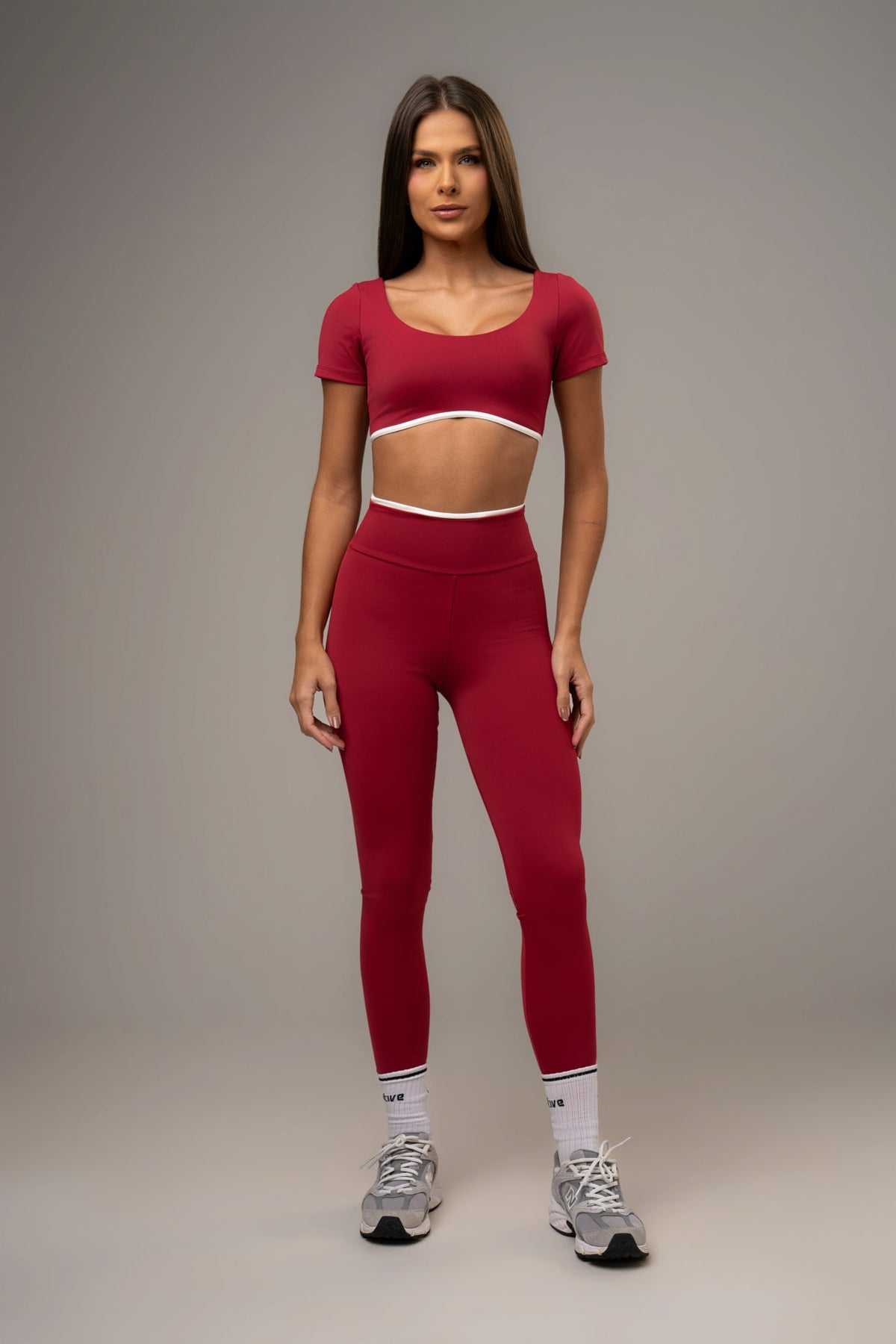 Damen Leggings & Top Set Fiora - Burgund