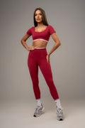 Damen Leggings & Top Set Fiora - Burgund