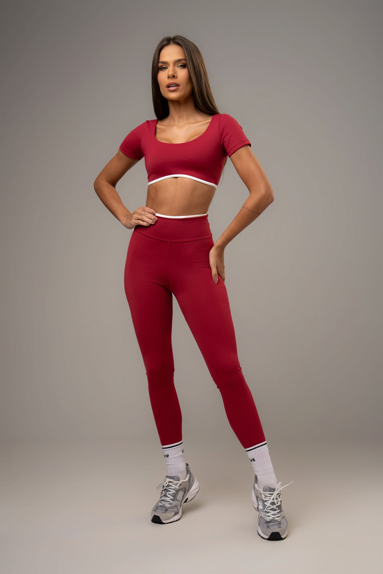 Damen Leggings & Top Set Fiora - Burgund