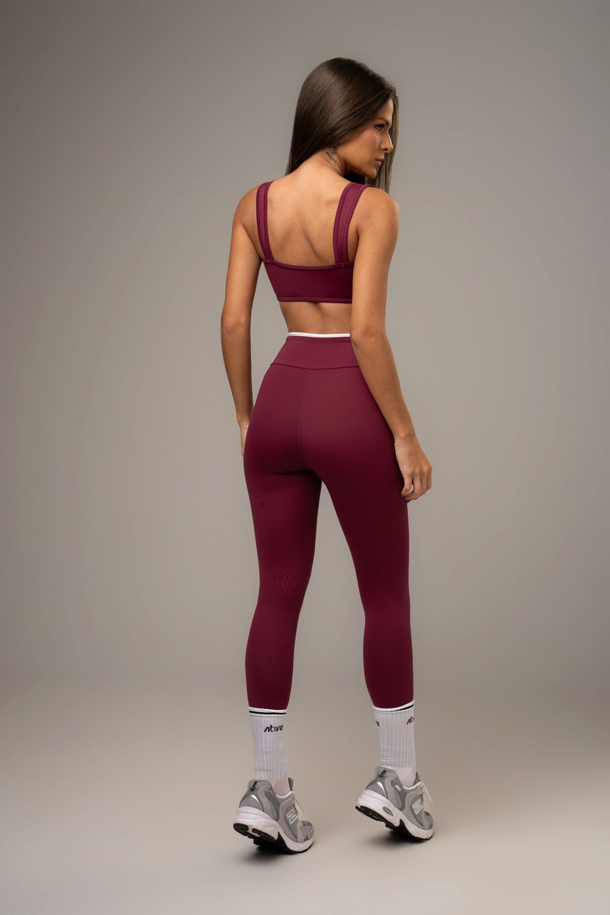 Damen Leggings & Top Set Elyra - Marsala