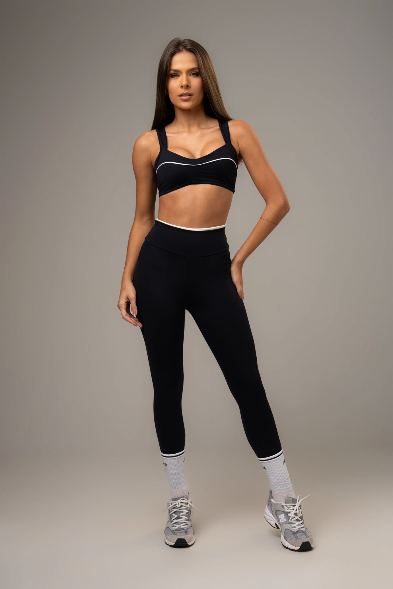 Damen Leggings & Top Set Alina - Schwarz