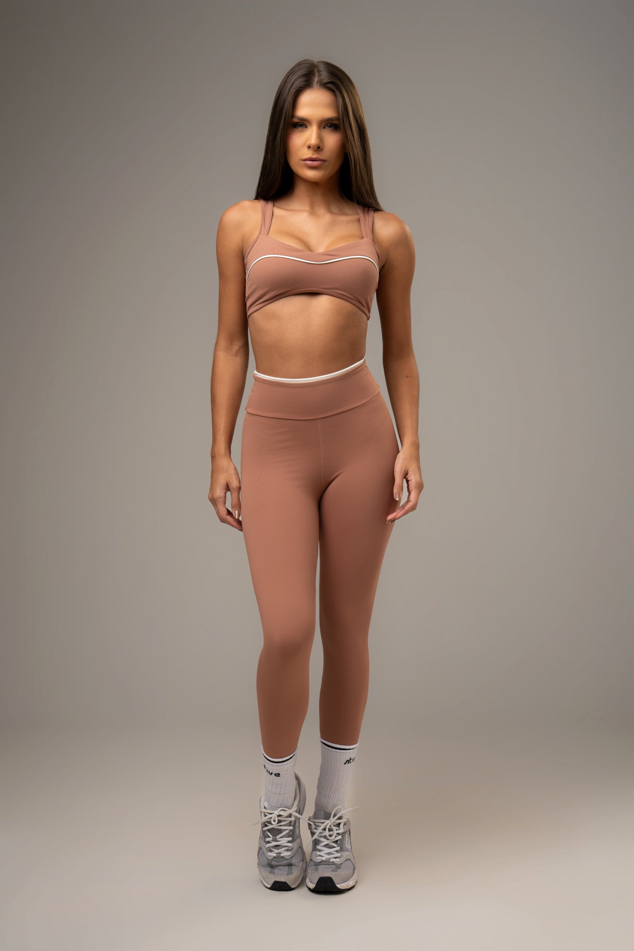 Damen Leggings & Top Set Vivienne - Mocha