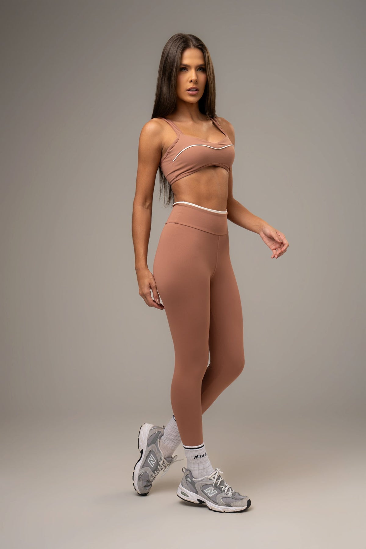 Damen Leggings & Top Set Vivienne - Mocha