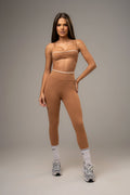 Damen Leggings & Top Set Alina - Karamell