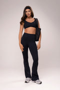 Damen Flare-Leggings Set Valena - Schwarz