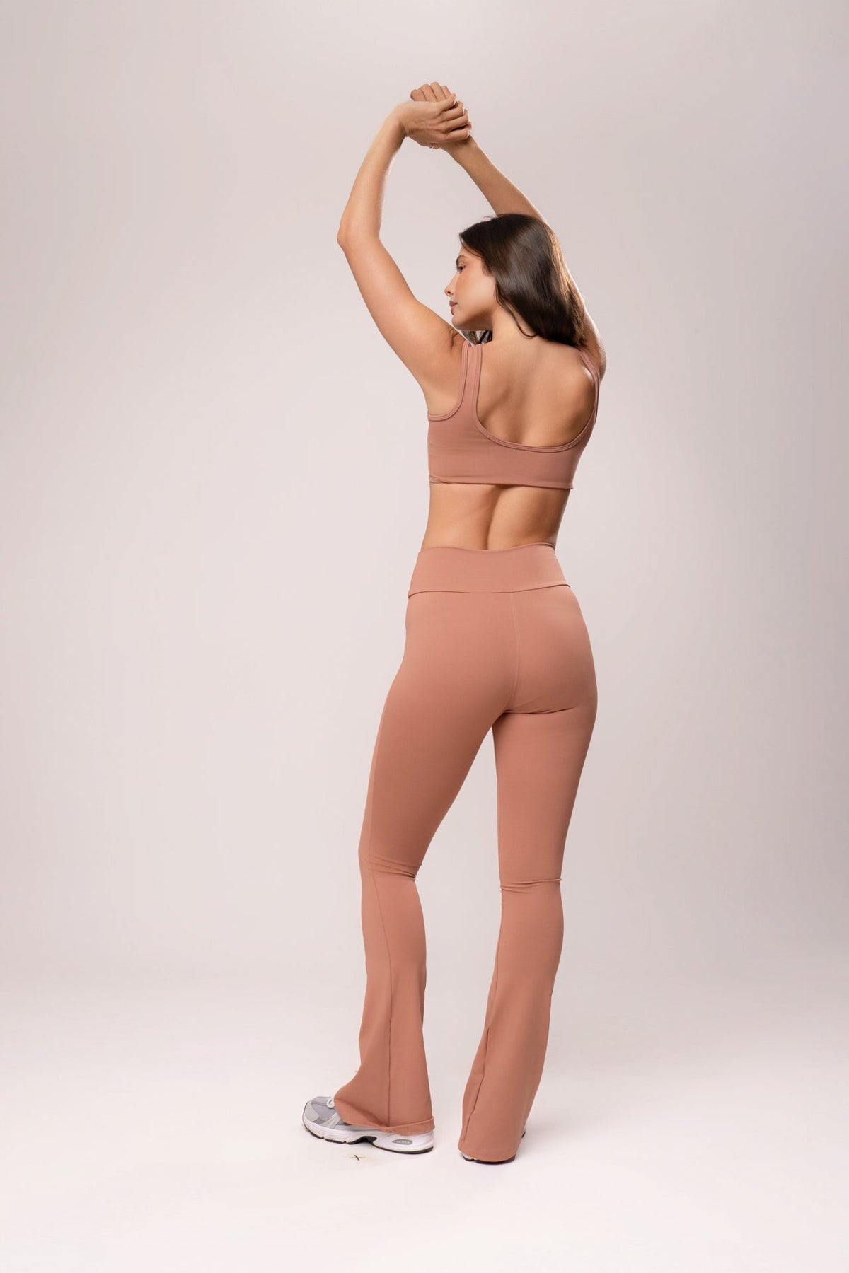 Damen Flare-Leggings Set Leona - Karamell