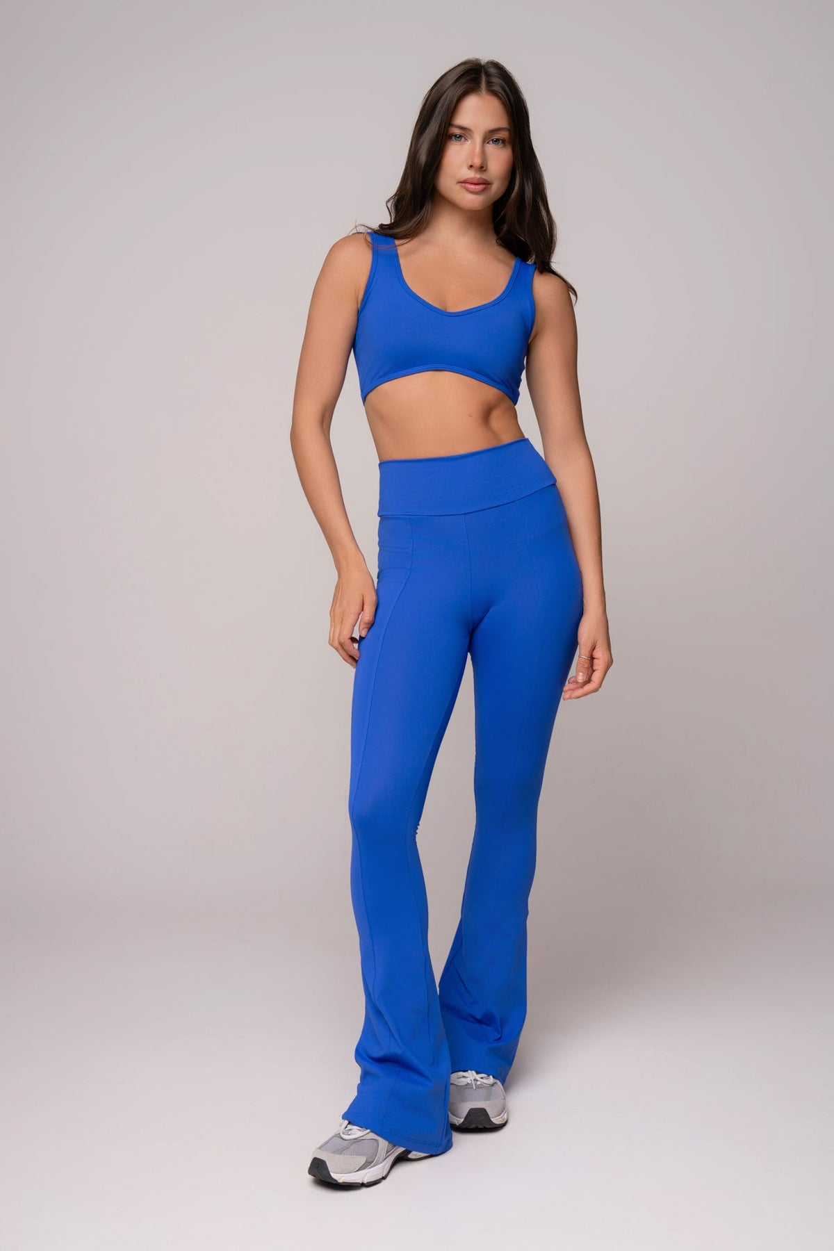 Damen Flare-Leggings Set Amara - Royalblau