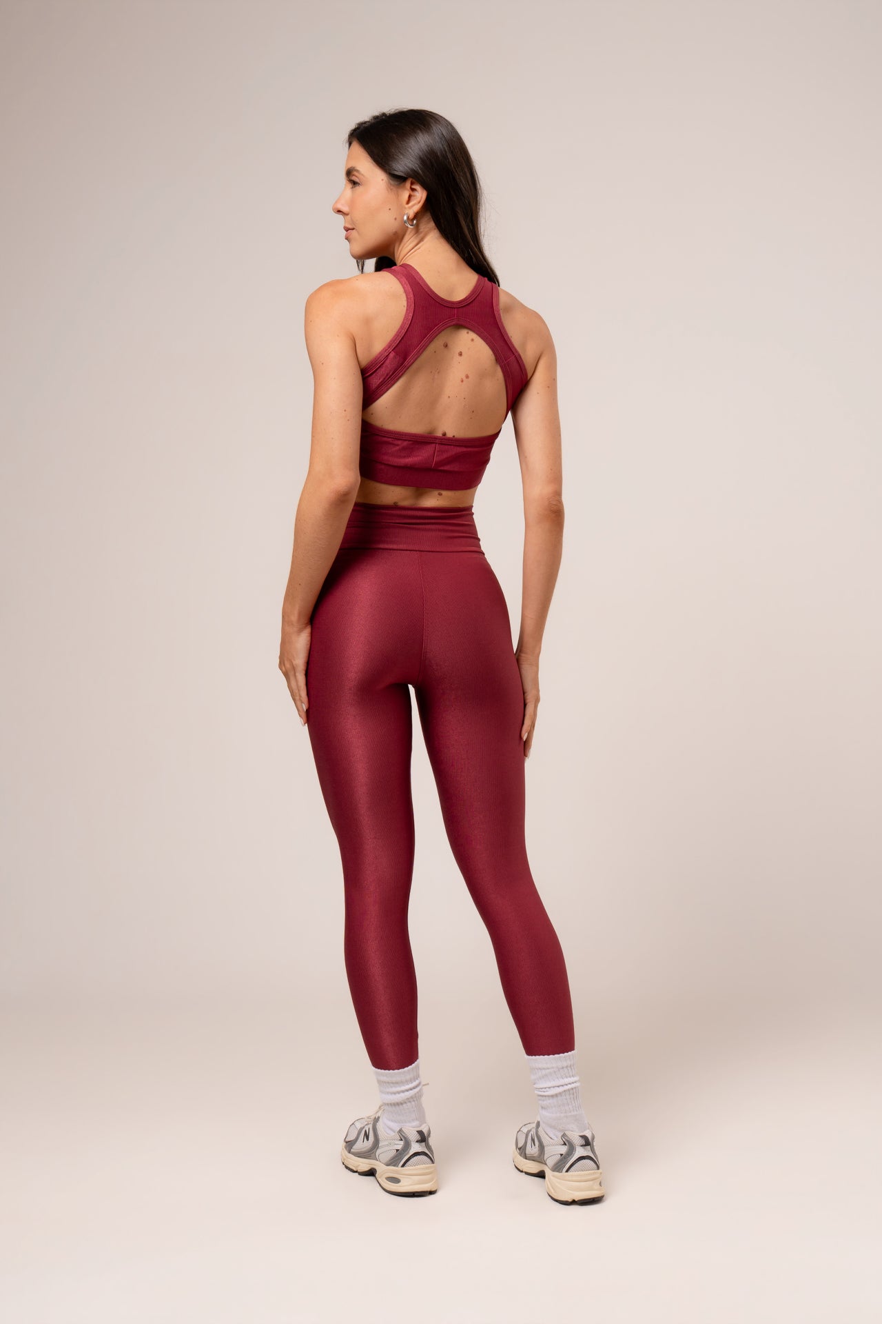 Damen Leggings & Top Set Nivara - Marsala