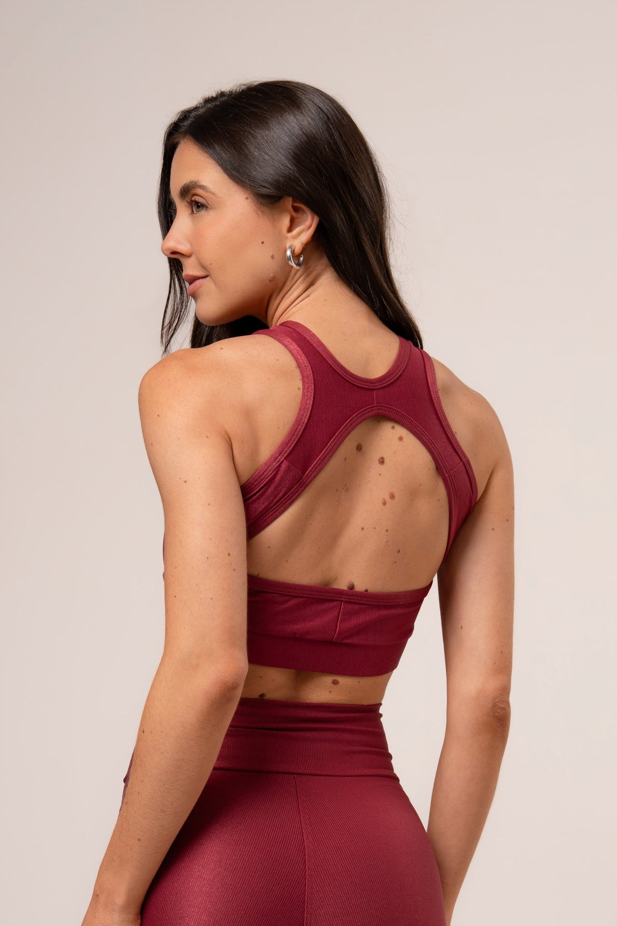 Damen Leggings & Top Set Nivara - Marsala