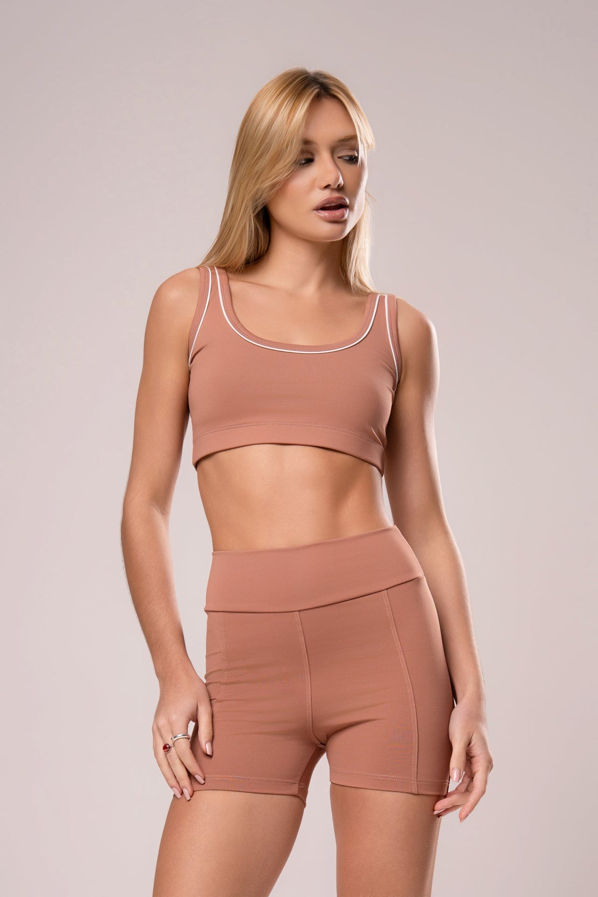 Damen Shorts & Top Set Arielle - Karamell