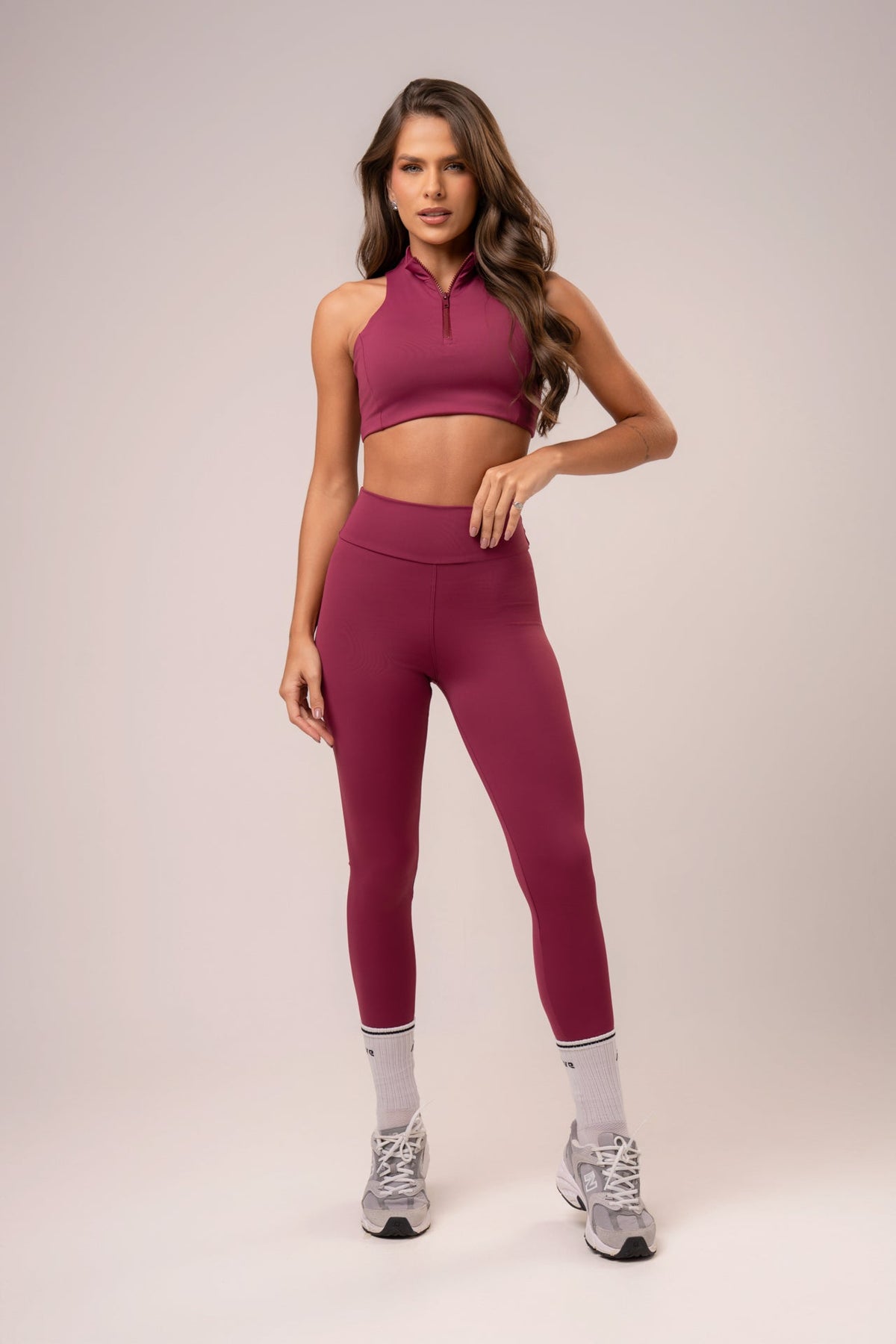 Damen Leggings & Top Set Viona - Malve