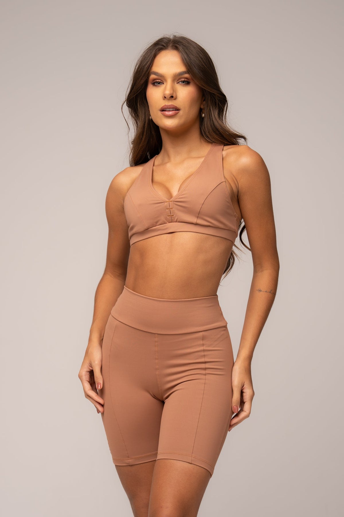Damen Shorts & Top Set Isla - Mocha