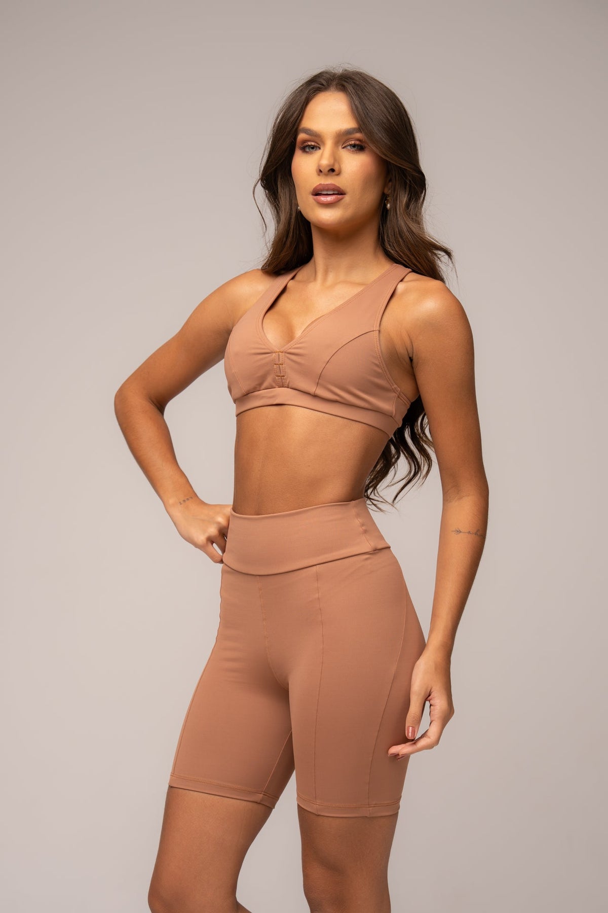 Damen Shorts & Top Set Isla - Mocha