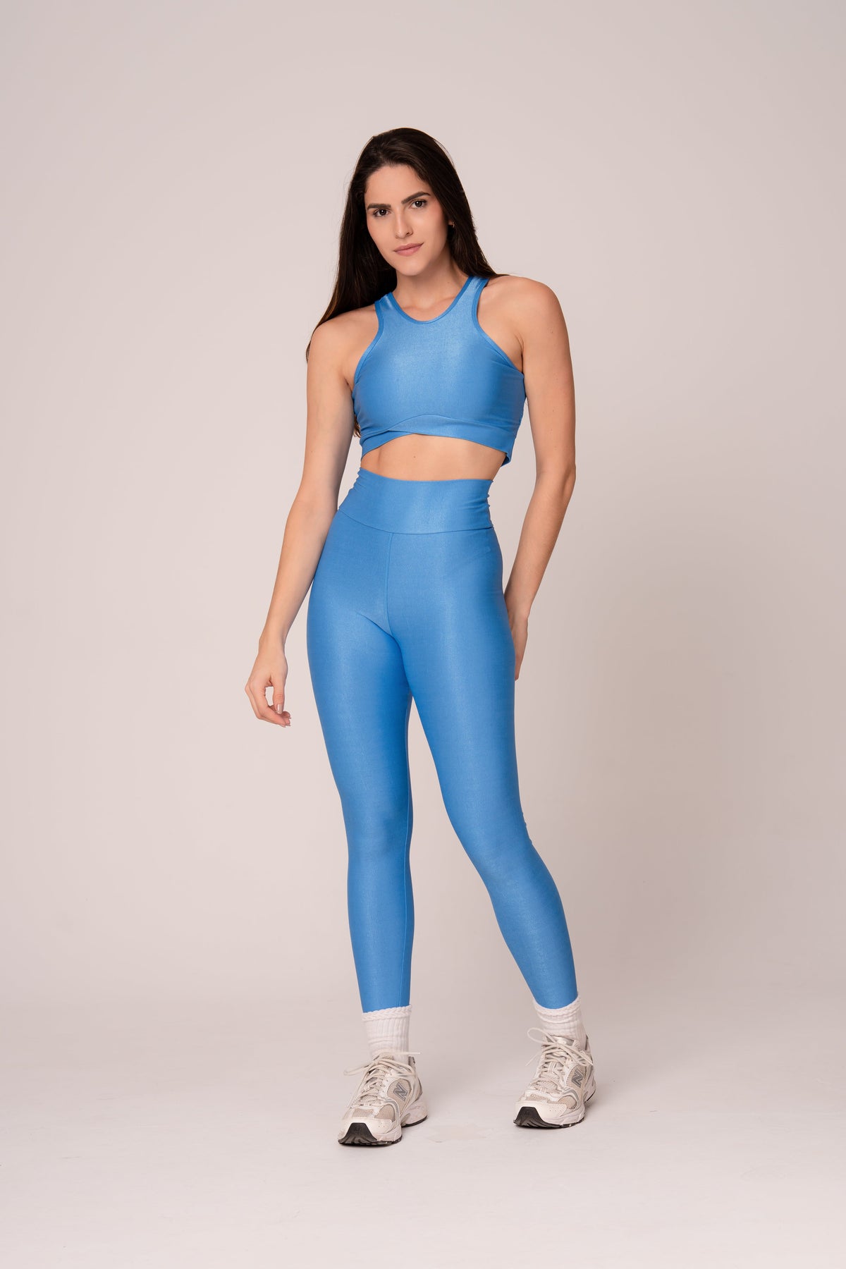 Damen Leggings & Top Set Novelle - Himmelblau