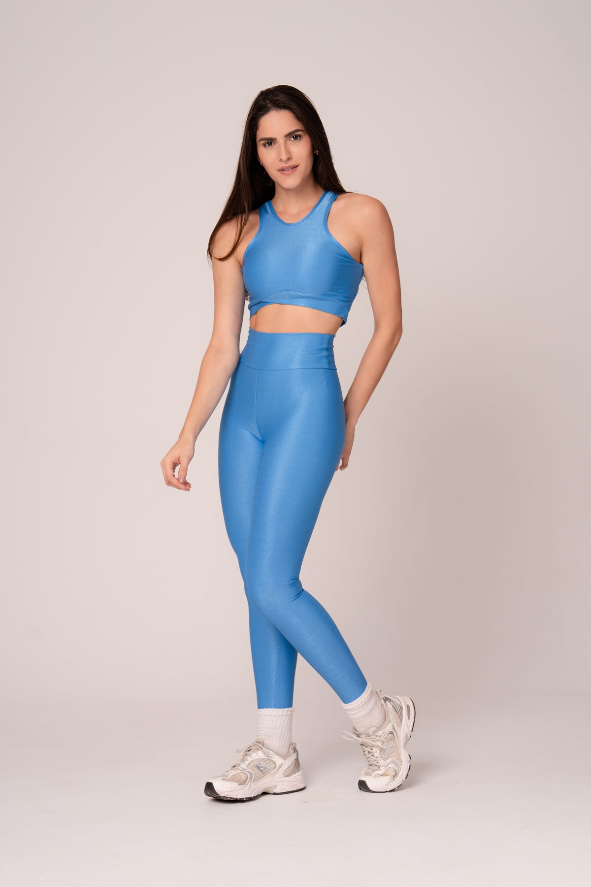 Damen Leggings & Top Set Novelle - Himmelblau