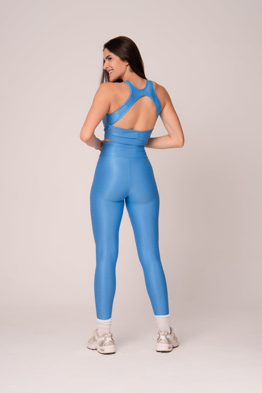 Damen Leggings & Top Set Novelle - Himmelblau