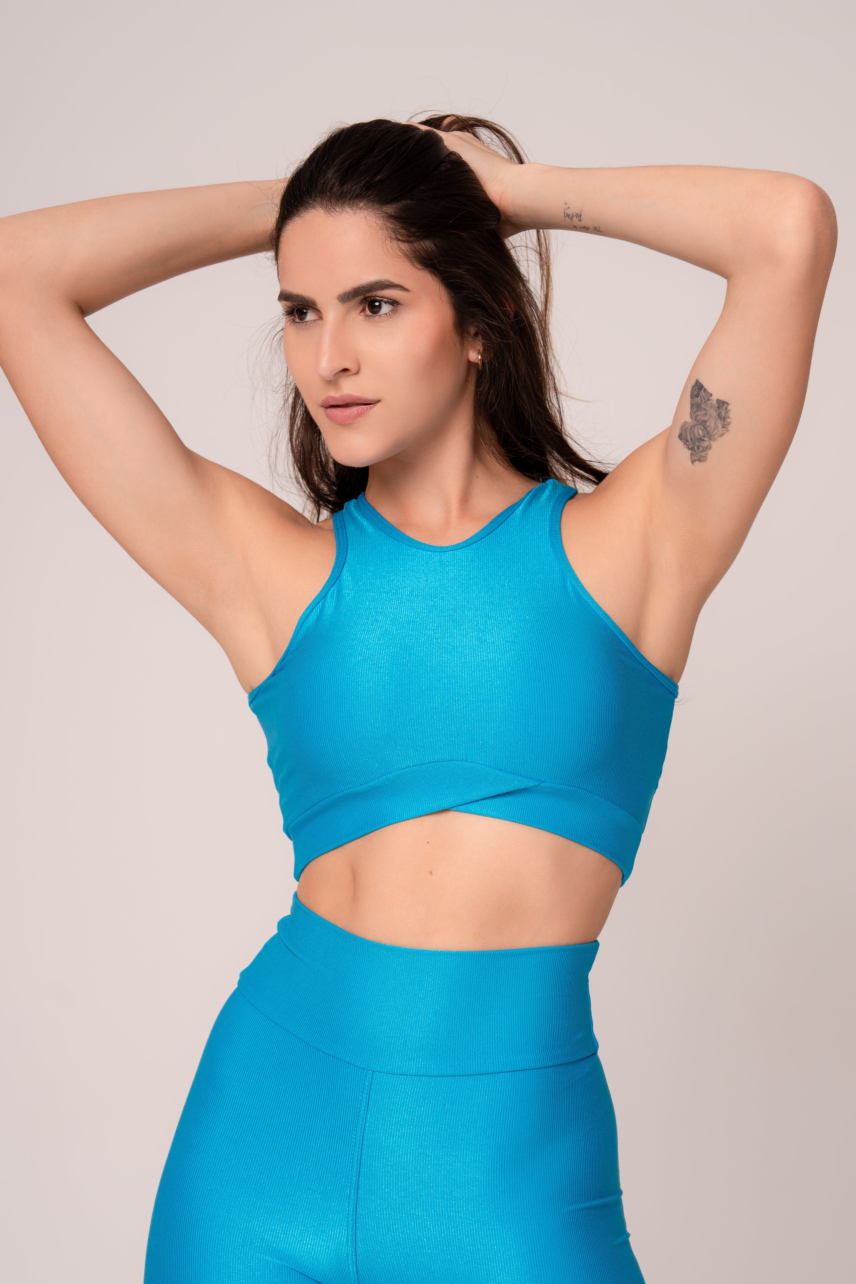 Damen Leggings & Top Set Nivara - Capriblau
