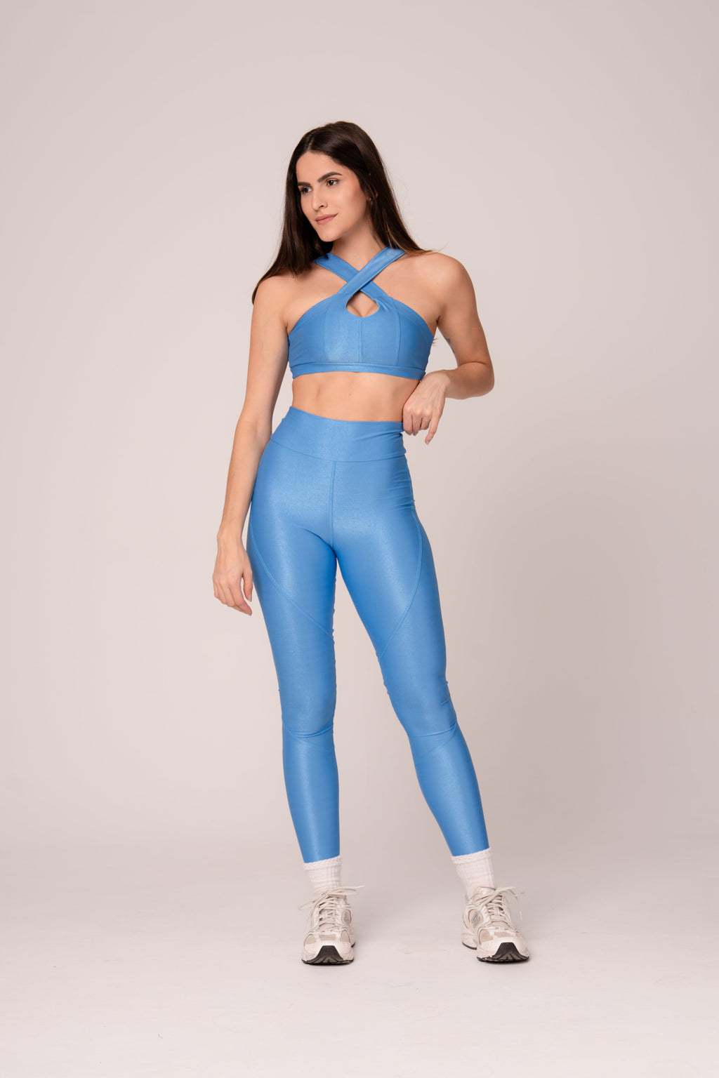 Damen Leggings & Top Set Isla - Himmelblau