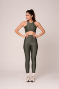 Damen Leggings & Top Set Nahla - Grau Gruen