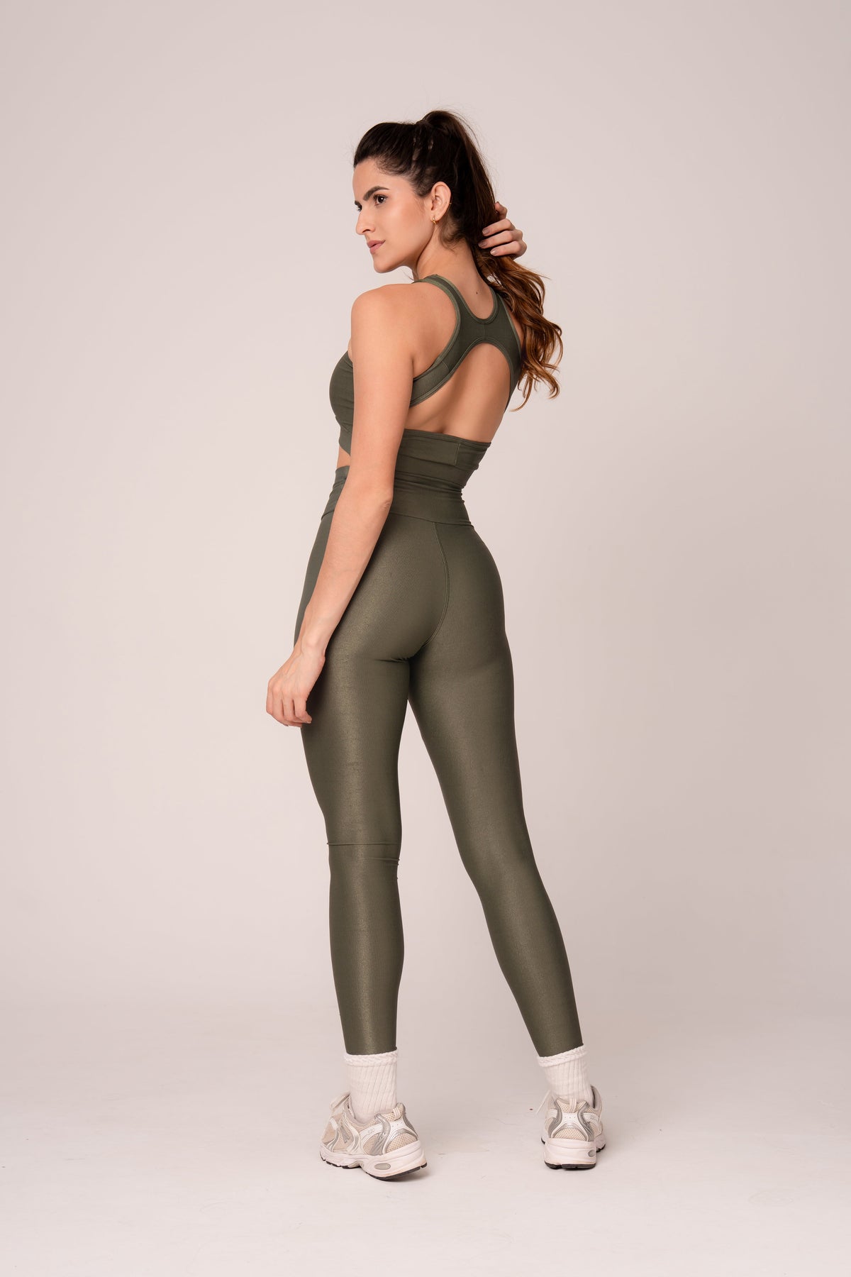 Damen Leggings & Top Set Nahla - Grau Gruen