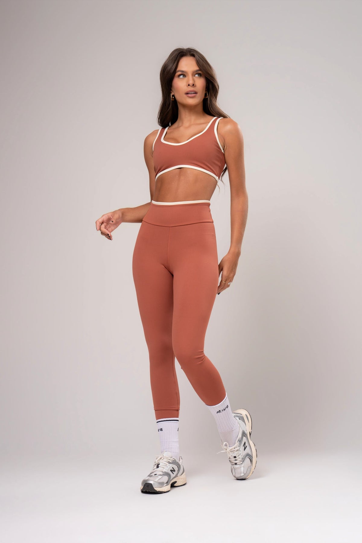 Damen Leggings & Top Set Nora - Terrakotta