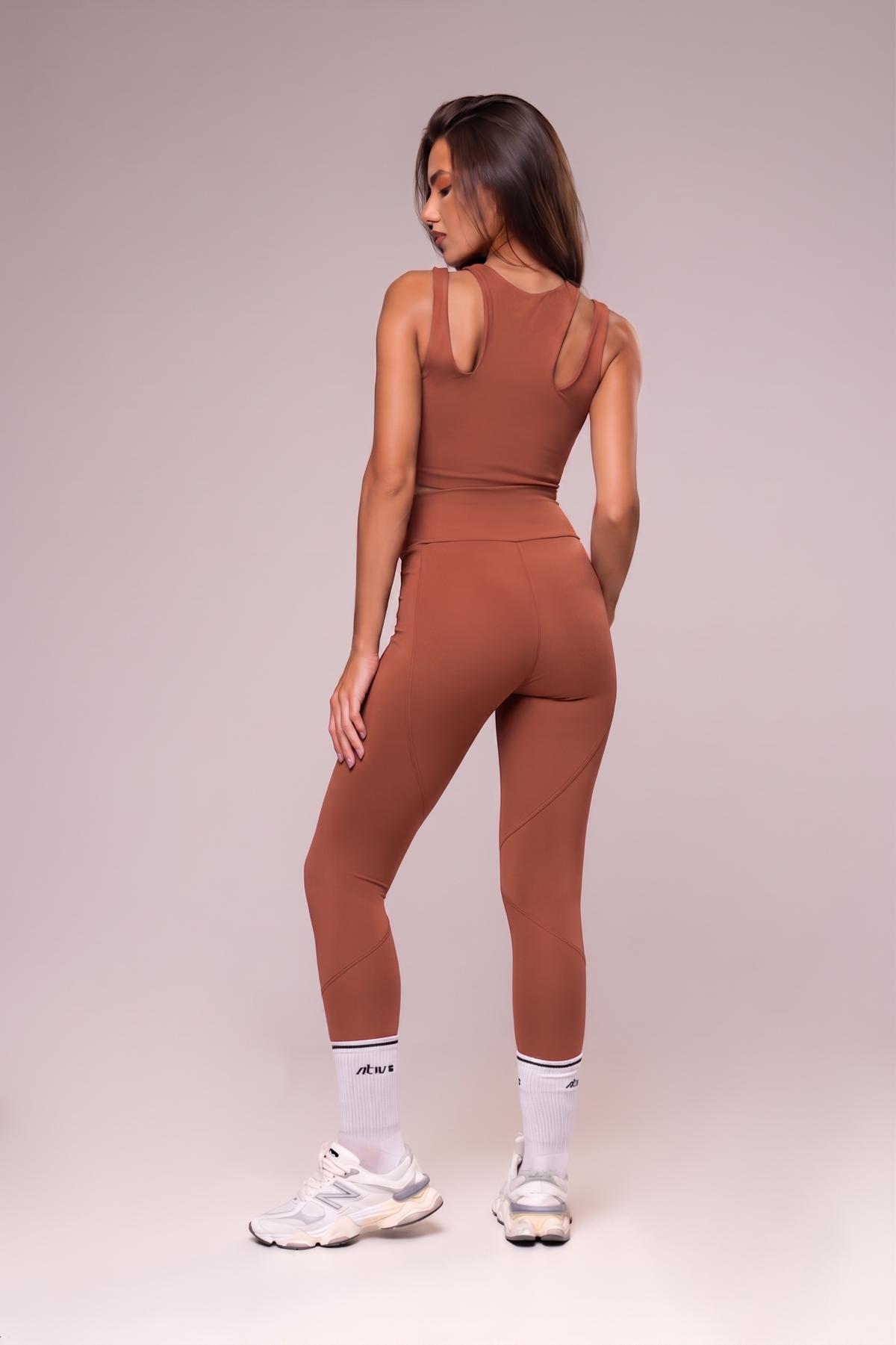 Damen Leggings & Top Set Leona - Ziegelrot