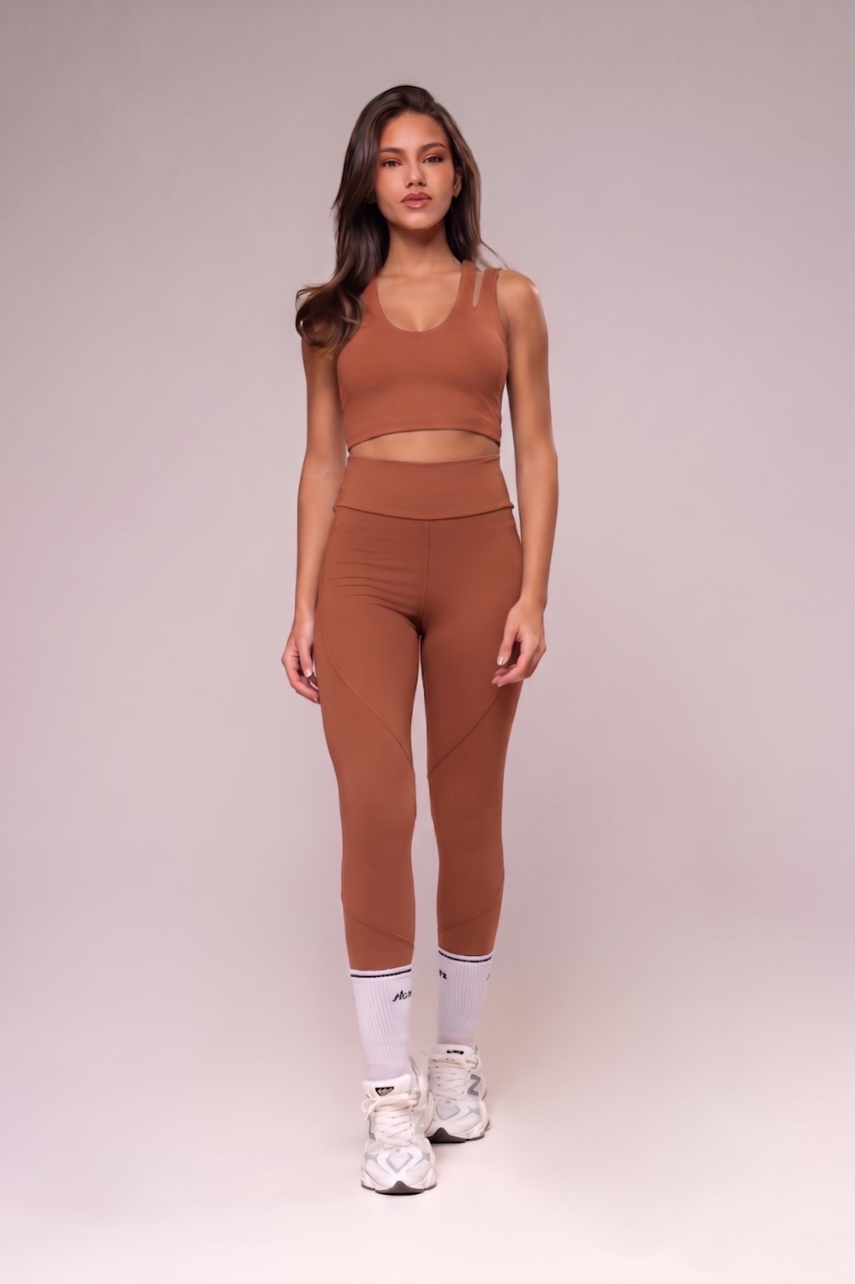 Damen Leggings & Top Set Leona - Ziegelrot